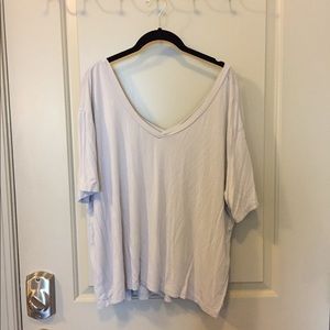 Two sided V-Neck Light Grey Piko